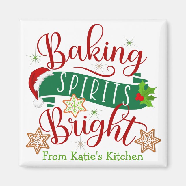 Íman Festivo Baking Espíritos Brilhantes Natal (Frente)