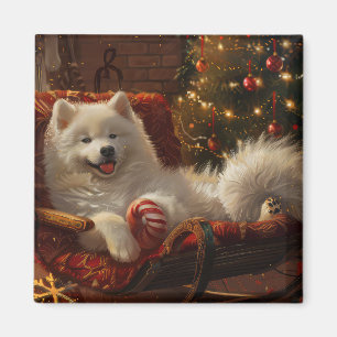 Íman Festivo de Natal de Cachorro Samovido