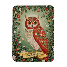 Íman Festivo Foliage Owl Personalizado