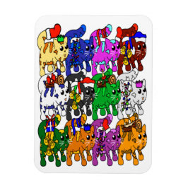 Íman Festivo Jolly Meowy Christmas Cats Magnet