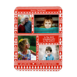 Íman Festivo Red Christmas Patterno Avós Foto
