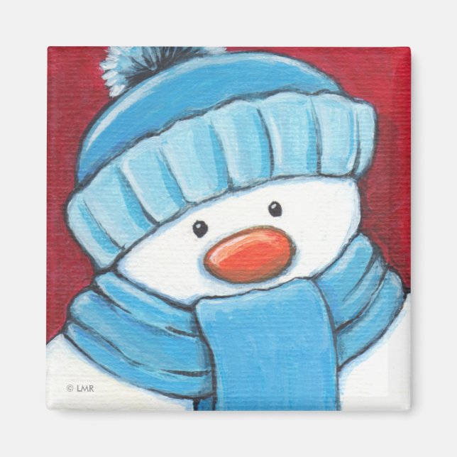 Íman Festivo Snowman Refrigerator Magnet (Frente)
