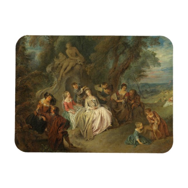 Íman Fête Champêtre c. 1730 (óleo na canvas) (Horizontal)
