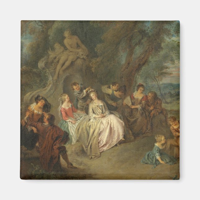 Íman Fête Champêtre c. 1730 (óleo na canvas) (Frente)