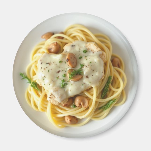 Íman Fettuccini Alfredo Funny Comida (Frente)