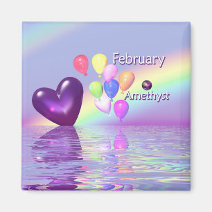 Íman Fevereiro Ametist Heart