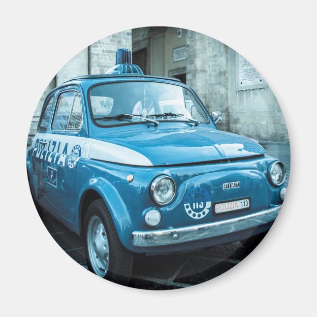 Íman Fiat 500 Carro de polícia em Itália (Frente)