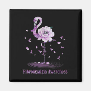 Íman Fibromialgia Consciência Purple Flamingo Hope Flor
