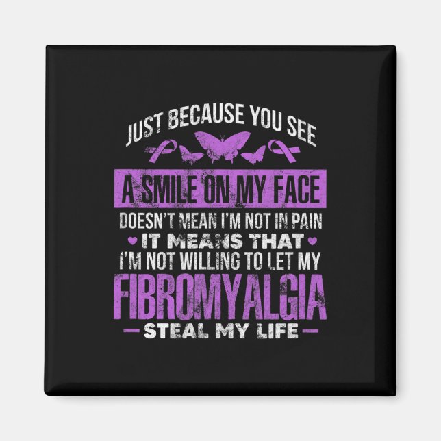 Íman Fibromialgia Fibro Guerreiro Roxo Borboleta (Frente)