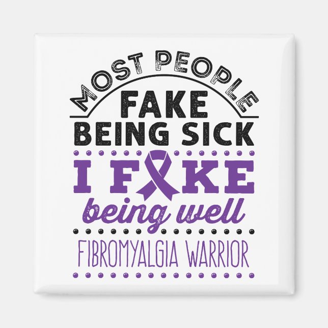 Íman Fibromialgia Guerreira Falso Ser Bem (Frente)
