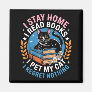 Íman Ficar em casa ler livros acariciar gato introverti