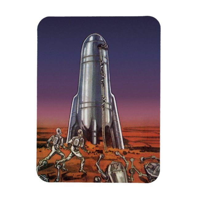 Íman Ficção científica retrô, astronautas, besouros ali (Vertical)