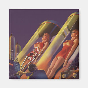 Íman Ficção científica retrô, cientistas de ficção cien