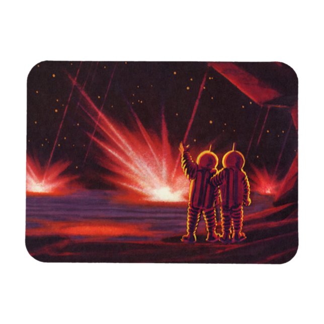 Íman Ficção Científica Vintage Alien Explosão do Planet (Horizontal)