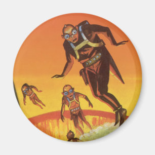 Íman Ficha científica em vintage, Aliens Sci Fi em vulc