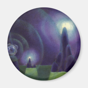 Íman Ficha Científica Vintage, Planeta Espacial Exterio