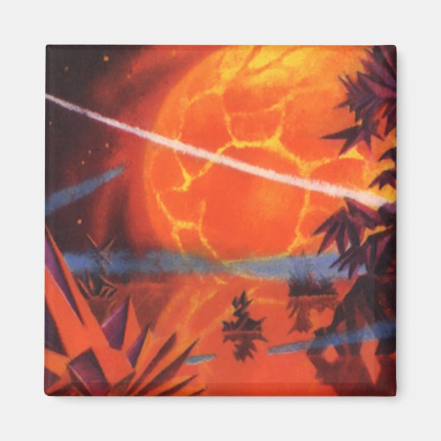 Íman Ficha científica Vintage, Planeta Fi Fiery Fire (Frente)