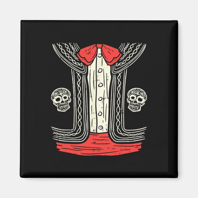 Íman Ficheiro de roupa mexicano do Halloween Mariachi M (Frente)