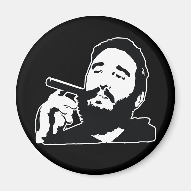 Íman Fidel Castro com Imagem de Retrato de Charuto (Frente)