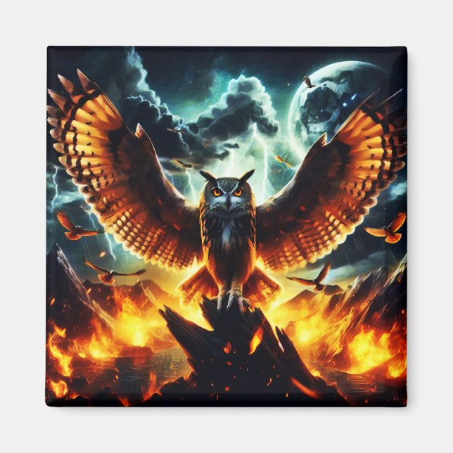 Íman Fiery Owl Moonrise (Frente)