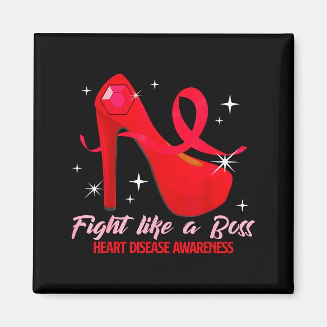Íman Fight Like A Boss Heart Health Heart Disease Aware (Frente)