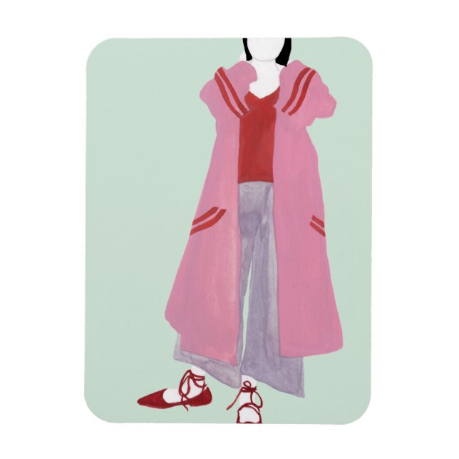 Íman Figura da moda em pé - Jaqueta sobredimensionada (Vertical)