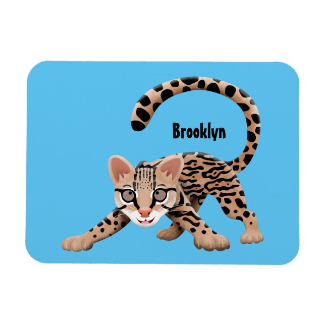 Íman Figura de desenho animado de ocelot bonito (Horizontal)