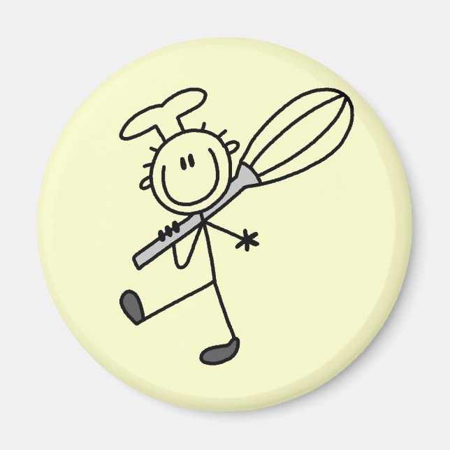 Íman Figura de Palito de Chef com Batedeira (Frente)