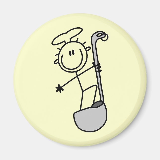 Íman Figura de Palito de Chef com Concha (Frente)
