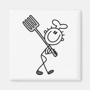 Íman Figura de palito de chef com garfo