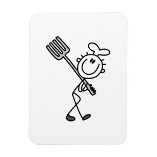 Íman Figura de palito de chef com garfo