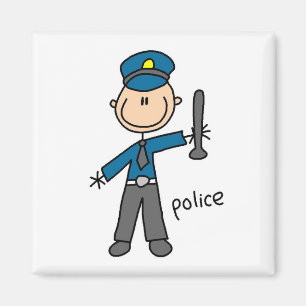 Íman Figura de Palito de Oficial de Polícia