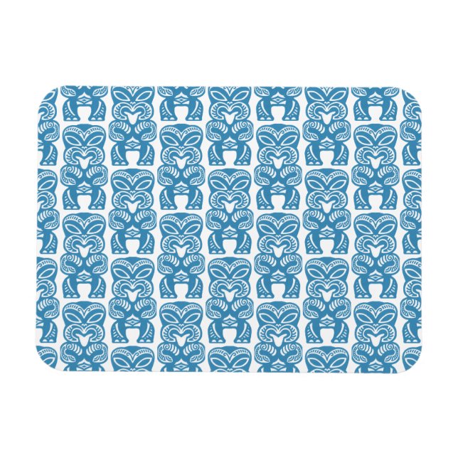 Íman Figura Símbolo de Boa Sorte Tiki Azul (Horizontal)