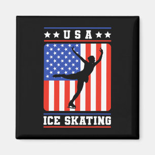 Íman Figura Skater Usa Ice Skating