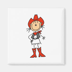 Íman Figura Stick Gowgirl Red Hat and Boots Magnet