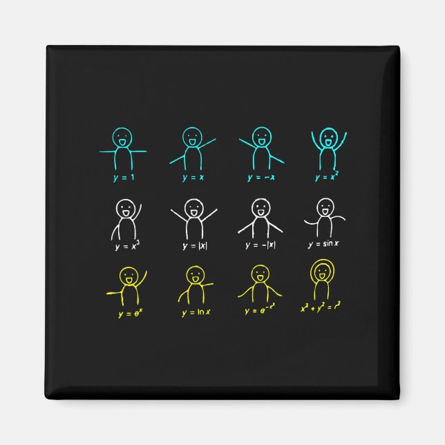 Íman Figuras engraçadas de equações matemáticas Dança d (Frente)
