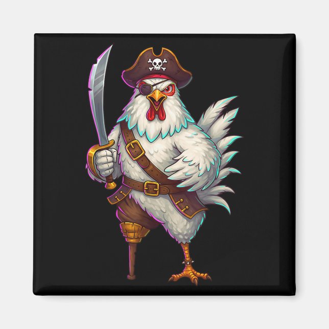 Íman Figurino De Dia de as Bruxas engraçado De Frango P (Frente)