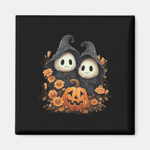 Íman Figurino de Halloween Vintage Floral Ghost Pumpkin