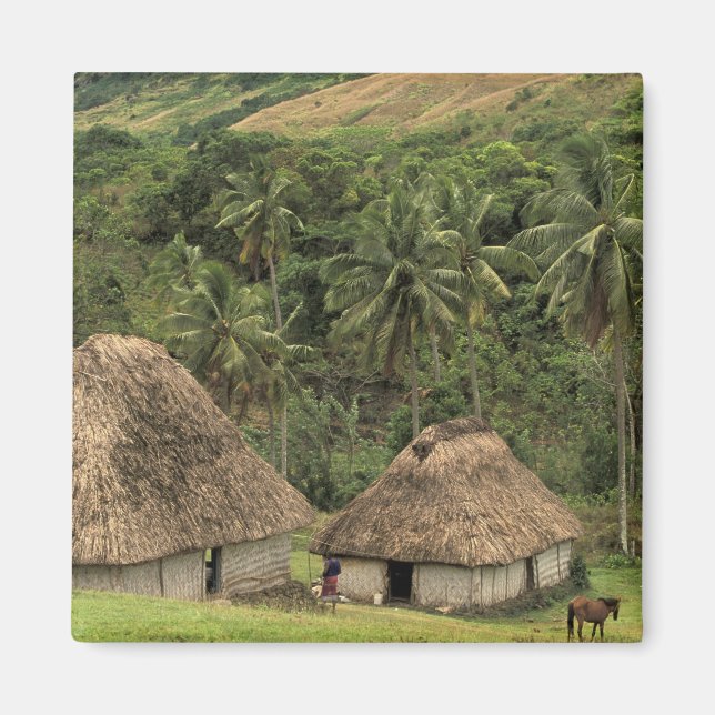 Íman Fiji, Viti Levu, Navala, casas tradicionais Bure (Frente)