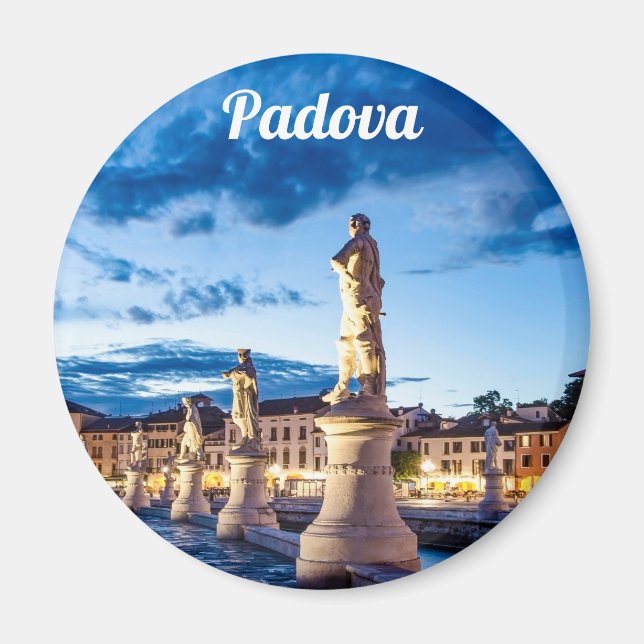 Íman Fila de estátuas iluminadas em Padova (Frente)