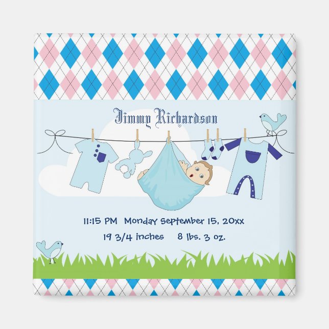 Íman Fila de Roupas de Bebê Bonito (Frente)