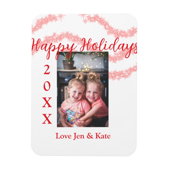 Íman Filhos da família das crianças reluzentes vermelho (Vertical)