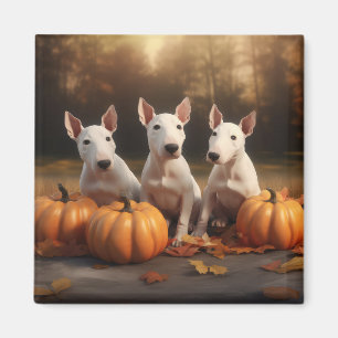 Íman Filhote de Bull Terrier Delícia de Outono Abóbora