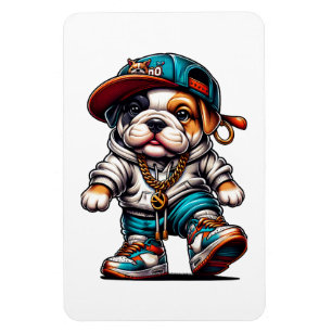Íman Filhote de Bulldog Fofo Personalizado Streetwear