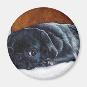 Íman Filhote de cachorro preto do Pug