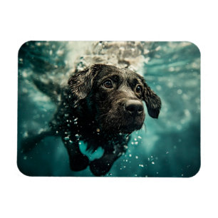 Íman Filhote de Labrador Nadando Embaixo d'Água Design