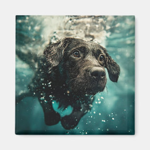 Íman Filhote de Labrador Nadando Embaixo d'Água Design