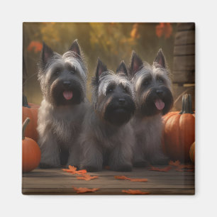 Íman Filhote de Skye Terrier Delícia de Outono Abóbora