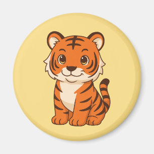 Íman Filhote de tigre fofo em amarelo