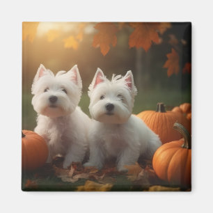 Íman Filhote de West Highland White Terrier Abóbora de